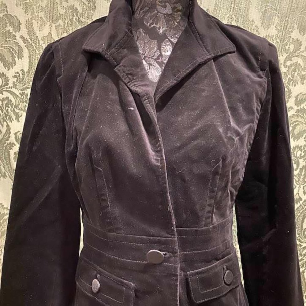 Talbots Petite Black Velvet Blazer, 6P